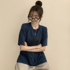 半袖Tシャツ ラウンドビッグサイズ半袖Tシャツ DARK BLUE