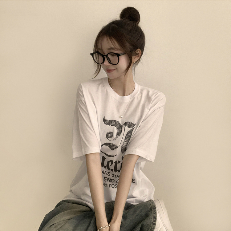 ラウンドビッグサイズ半袖Tシャツ WHITE