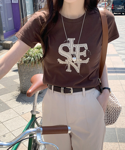 半袖Tシャツ シエンスリム半袖Tシャツ BROWN