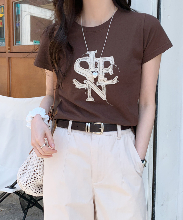 半袖Tシャツ シエンスリム半袖Tシャツ BROWN