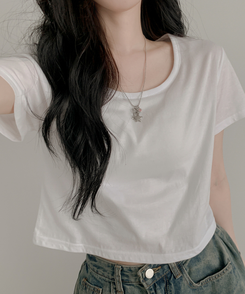 クロップ半袖Tシャツ(5color) WHITE