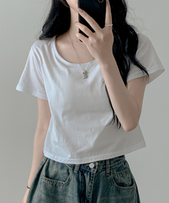 クロップ半袖Tシャツ(5color) WHITE
