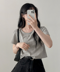 クロップ半袖Tシャツ(5color) GRAY