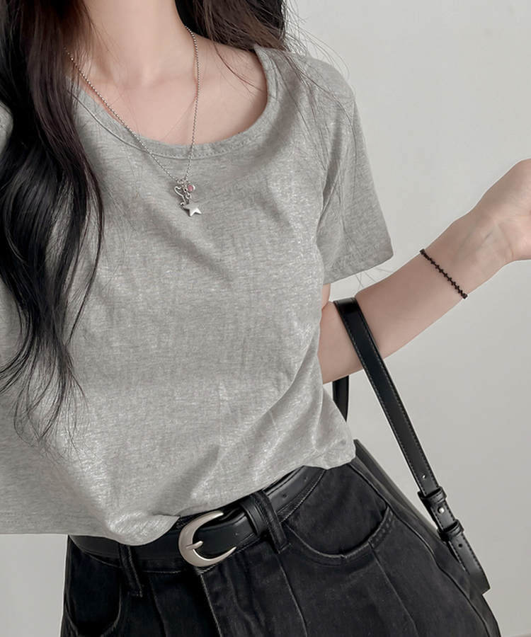 クロップ半袖Tシャツ(5color) GRAY
