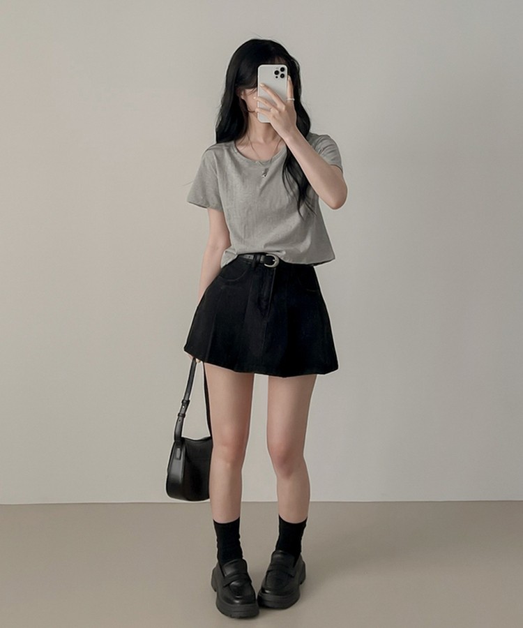 クロップ半袖Tシャツ(5color) GRAY