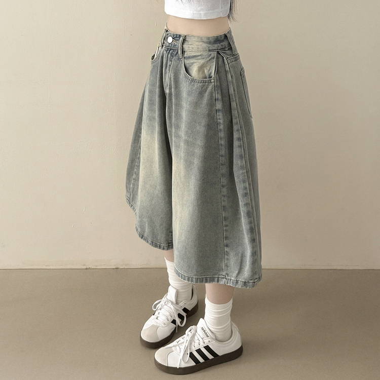 여름필수 사이드핀턱 빈티지워싱 데님 버뮤다팬츠 5부 6부 7부 여름 청반바지 숏팬츠 연청