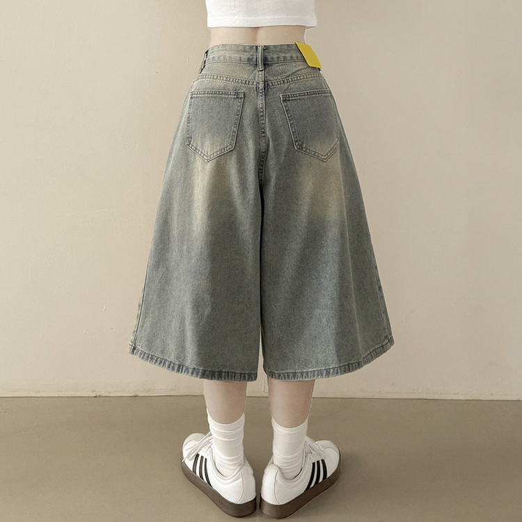 여름필수 사이드핀턱 빈티지워싱 데님 버뮤다팬츠 5부 6부 7부 여름 청반바지 숏팬츠 연청