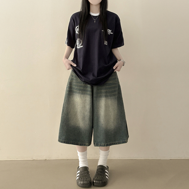 여름필수 사이드핀턱 빈티지워싱 데님 버뮤다팬츠 5부 6부 7부 여름 청반바지 숏팬츠 중청