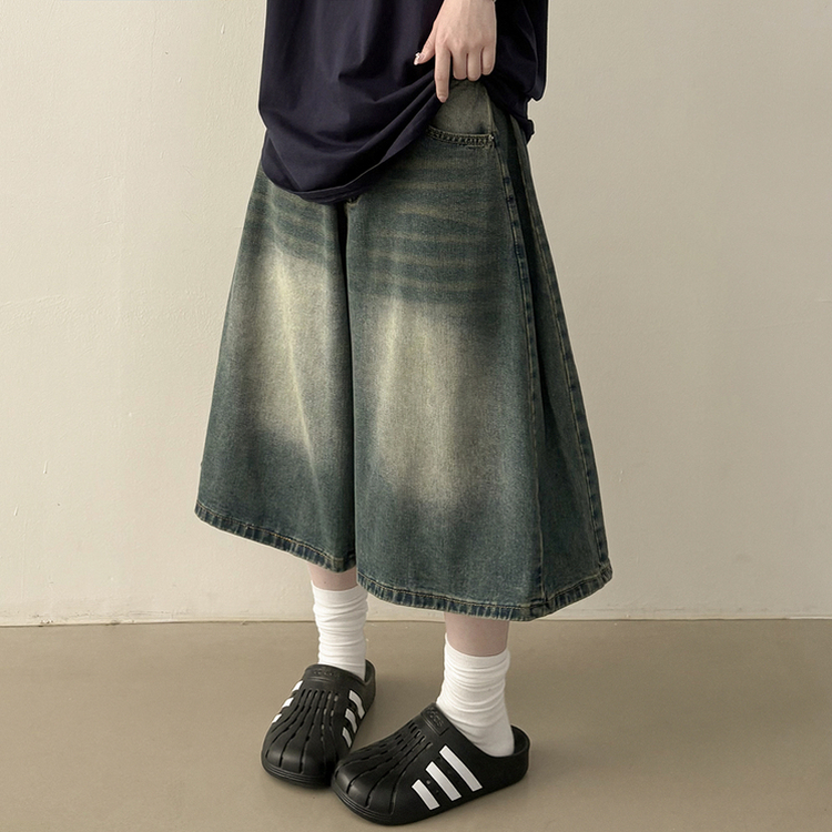 여름필수 사이드핀턱 빈티지워싱 데님 버뮤다팬츠 5부 6부 7부 여름 청반바지 숏팬츠 중청