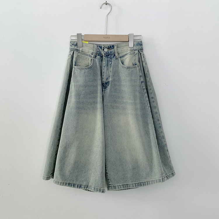 여름필수 사이드핀턱 빈티지워싱 데님 버뮤다팬츠 5부 6부 7부 여름 청반바지 숏팬츠