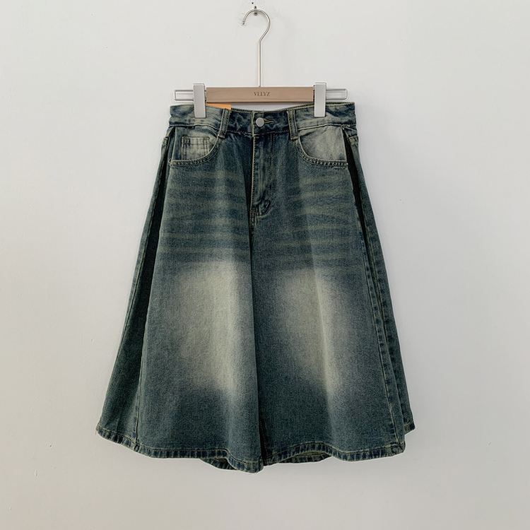 여름필수 사이드핀턱 빈티지워싱 데님 버뮤다팬츠 5부 6부 7부 여름 청반바지 숏팬츠