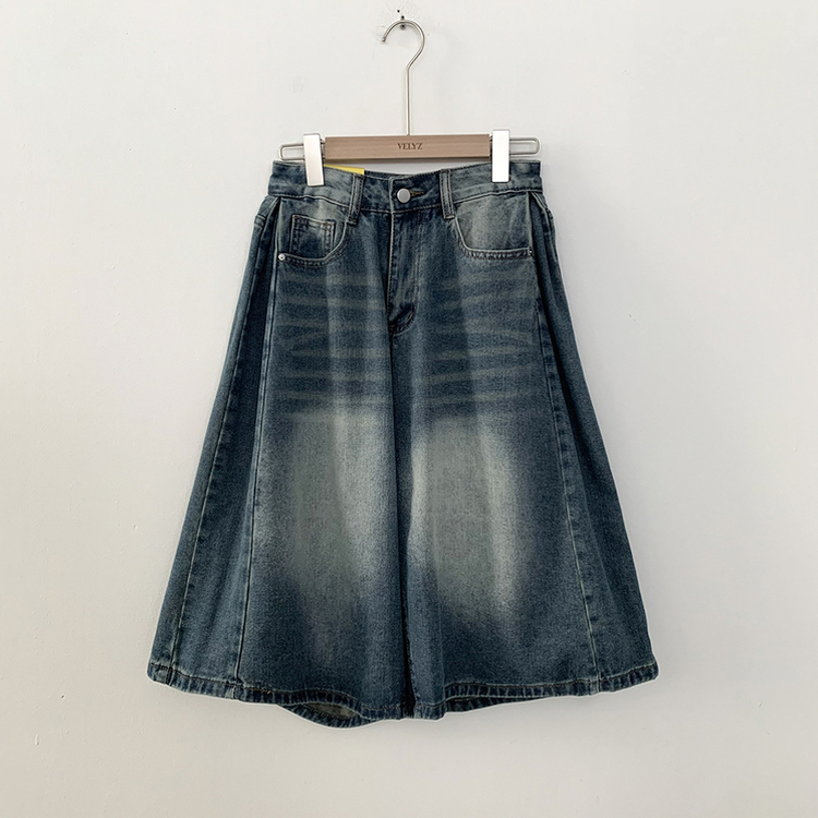 여름필수 사이드핀턱 빈티지워싱 데님 버뮤다팬츠 5부 6부 7부 여름 청반바지 숏팬츠