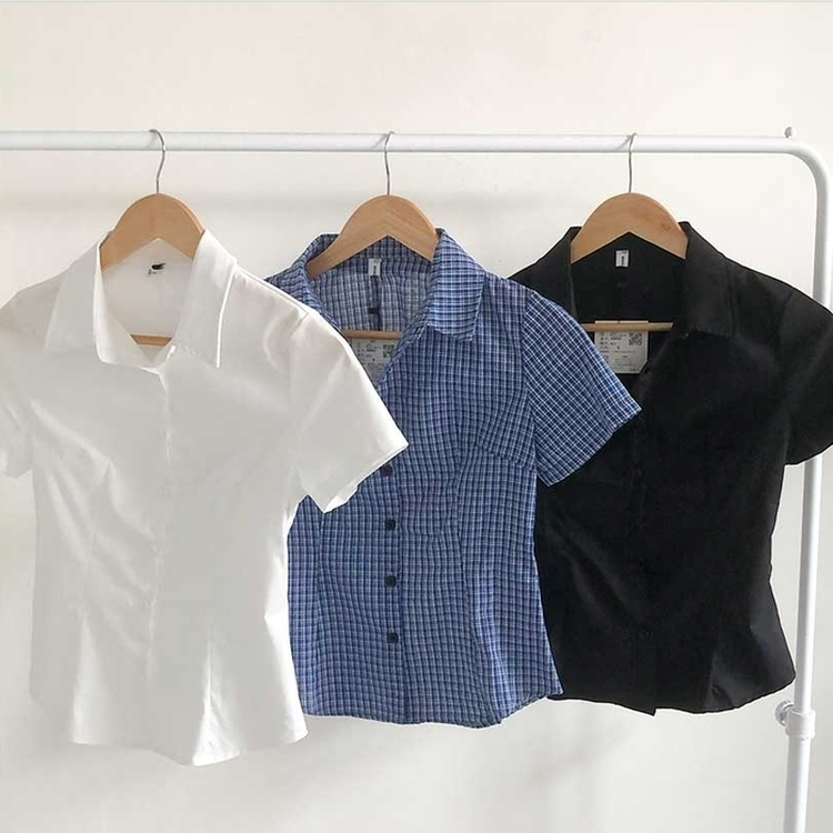 スリムクロップラインシャツ