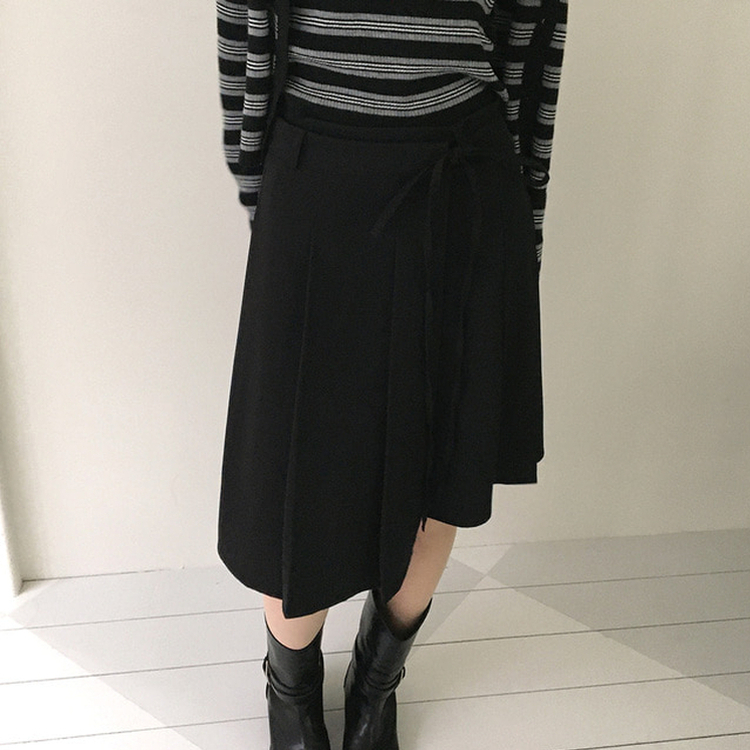 ラップミディプリーツスカート｜ミディ/ロングスカート｜韓国