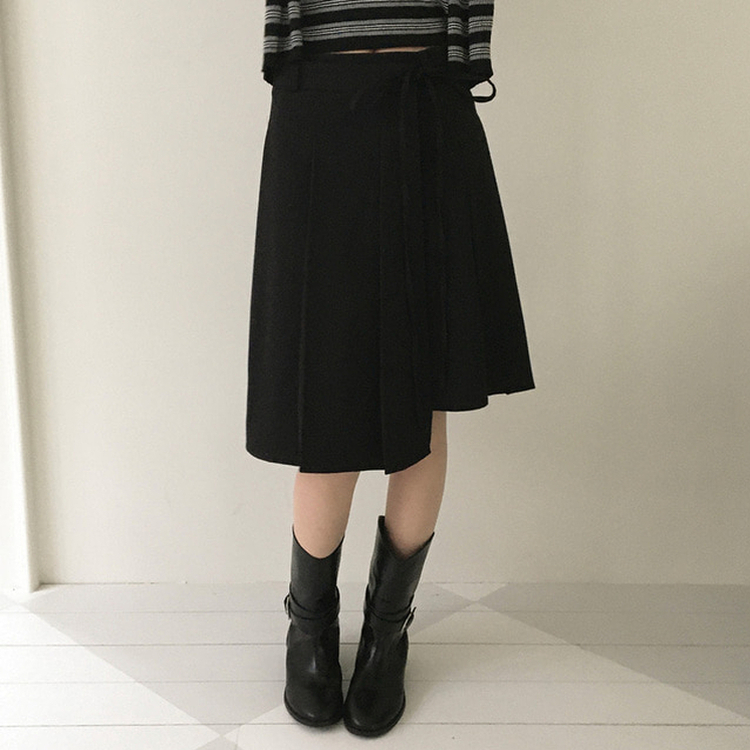 ラップミディプリーツスカート｜ミディ/ロングスカート｜韓国