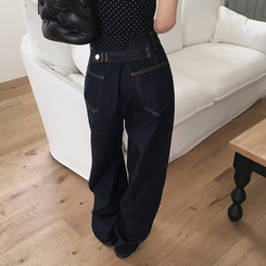 ノンフェイドワイドデニムパンツ DARK DENIM