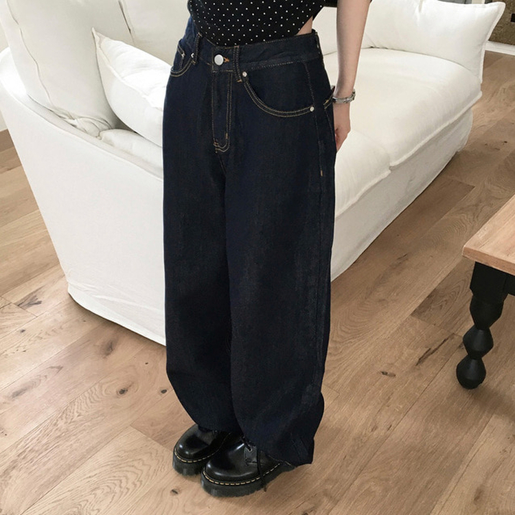 ノンフェイドワイドデニムパンツ DARK DENIM