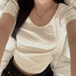 半袖Tシャツ ドットクロップ半袖Tシャツ IVORY