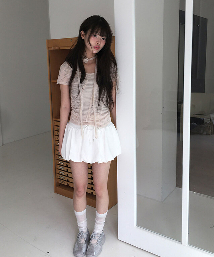 フラワーシャーリング半袖Tシャツ PINK