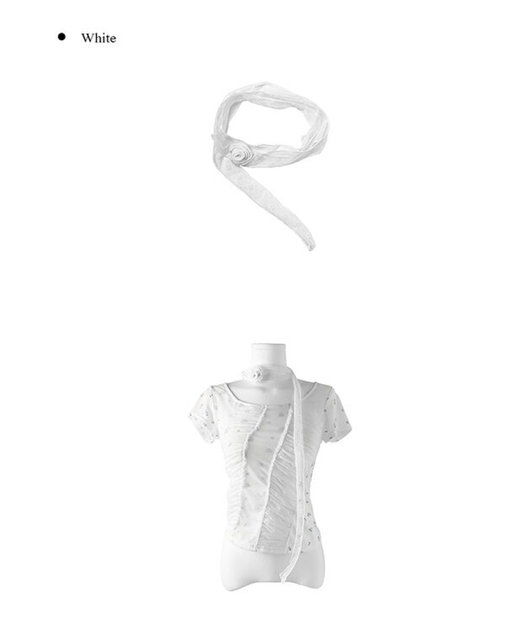 フラワーシャーリング半袖Tシャツ