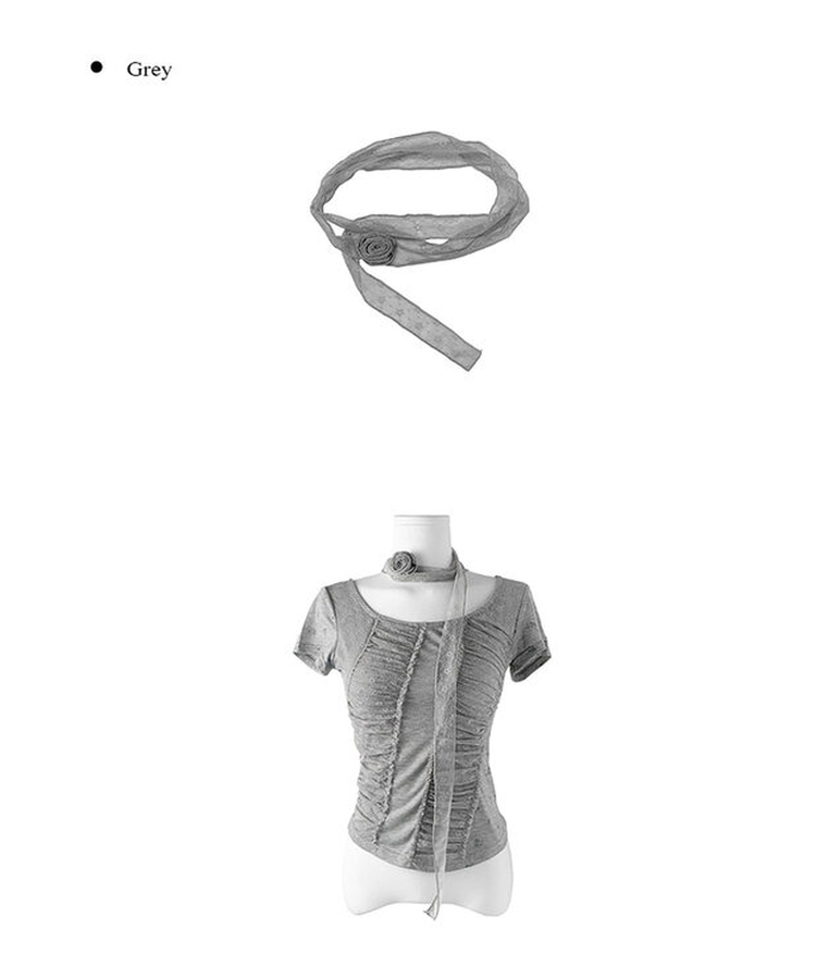 フラワーシャーリング半袖Tシャツ