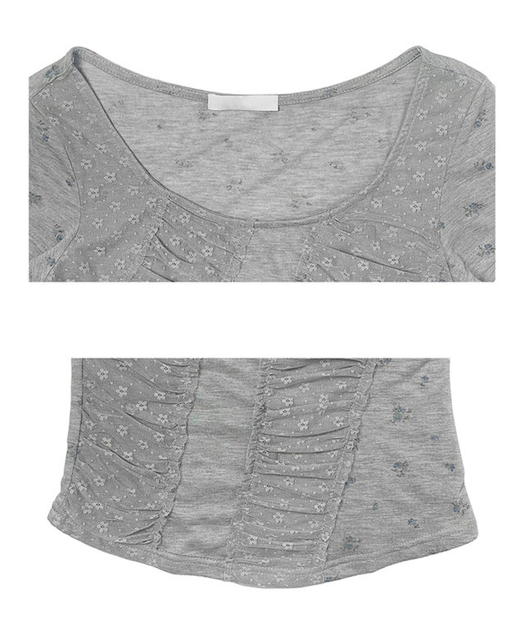 フラワーシャーリング半袖Tシャツ