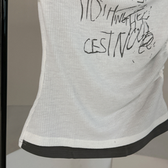 半袖Tシャツ サイドシャーリングレタリング半袖Tシャツ