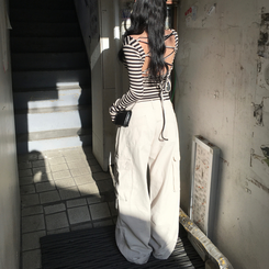 ワイド ウッディマルチカーゴパンツ LIGHT BEIGE