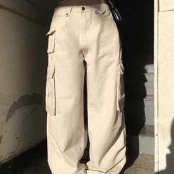ワイド ウッディマルチカーゴパンツ LIGHT BEIGE