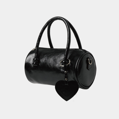 バッグ ハートチャームトートクロスバッグ BLACK