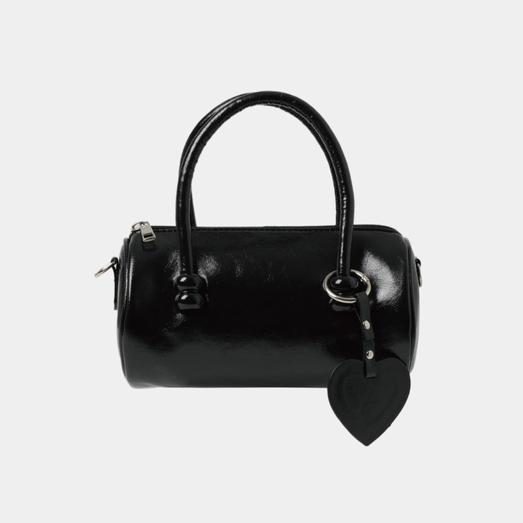 ハートチャームトートクロスバッグ BLACK