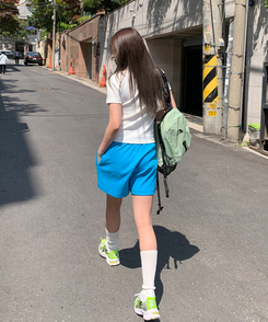 半袖Tシャツ コットンUネック半袖Tシャツ IVORY