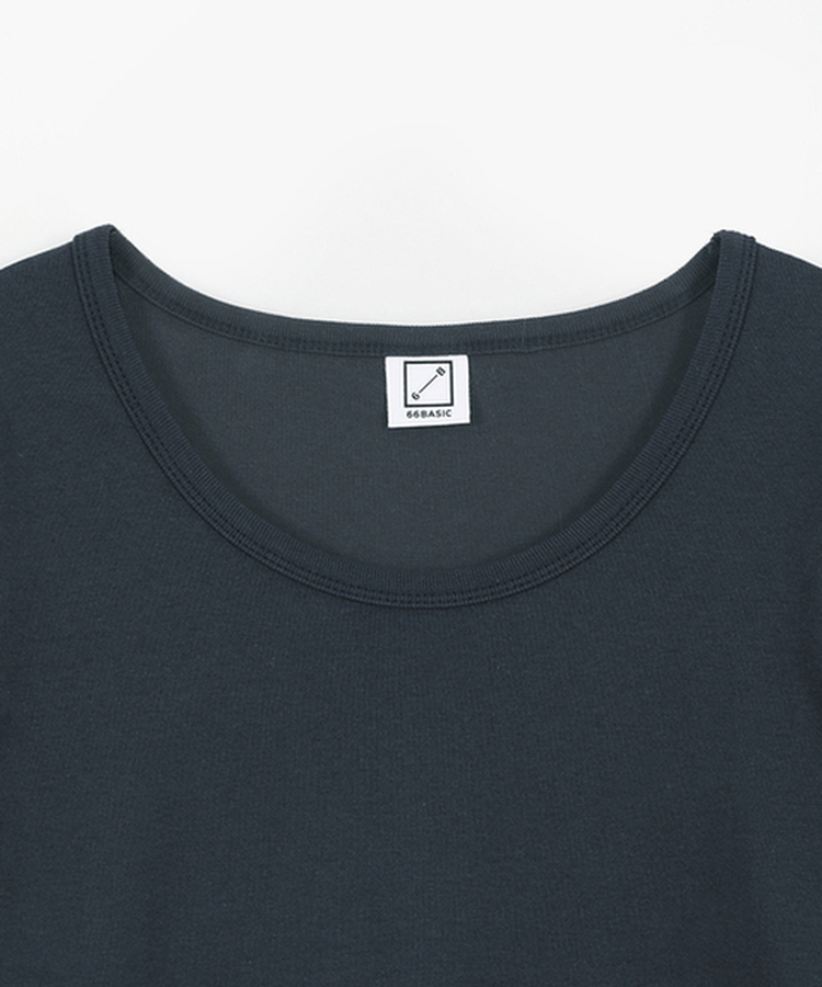 コットンUネック半袖Tシャツ