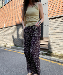 ノースリーブ コットンスリムキャミソール(8color) OLIVE