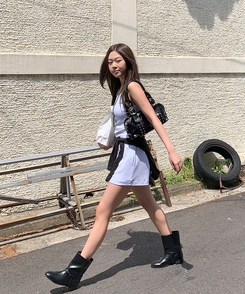 ノースリーブ コットンスリムキャミソール(8color) WHITE MELANGE