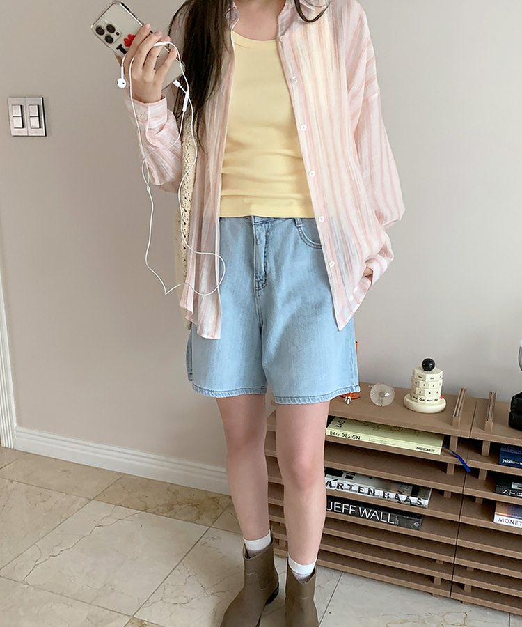 コットンスリムキャミソール(8color) SOFT YELLOW