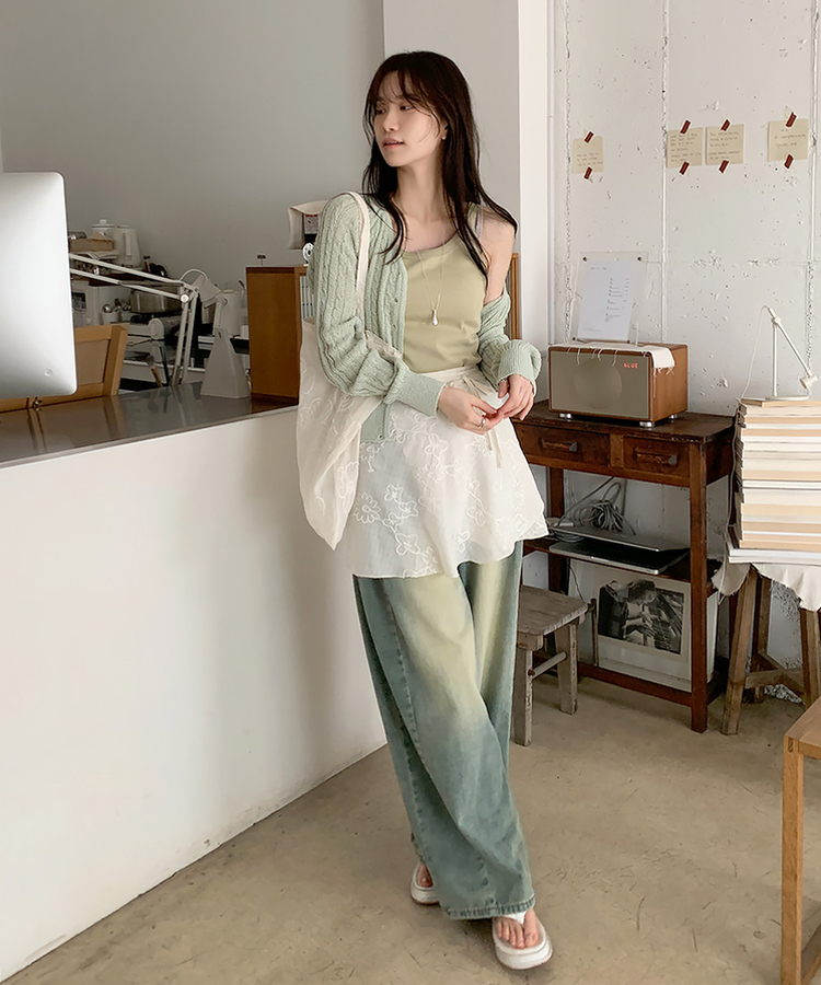 コットンスリムキャミソール(8color) OLIVE