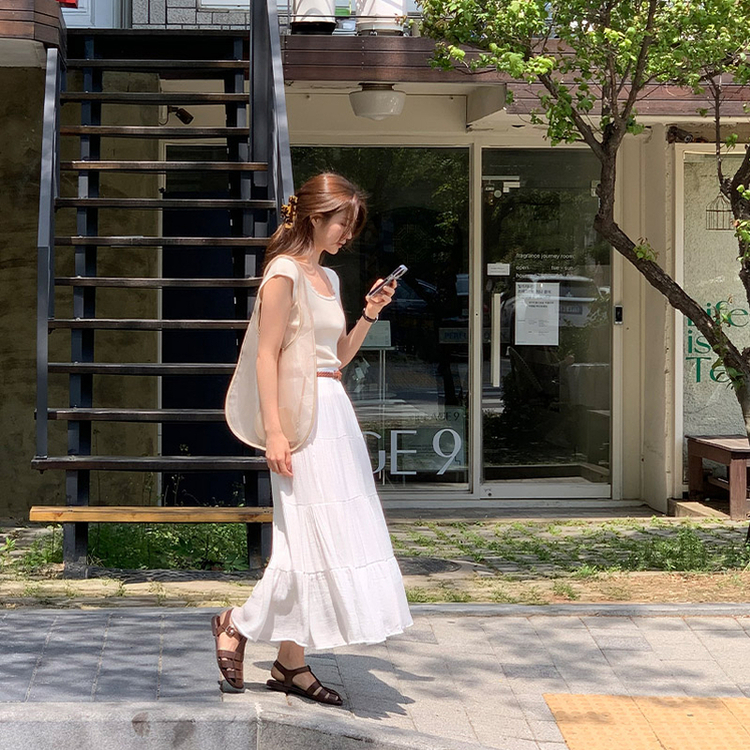 ベルトセット/フルゴムウエスト/下半身カバー完璧/ひらひら感