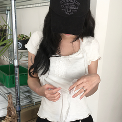 半袖Tシャツ 【タイ付き】レース半袖Tシャツ WHITE