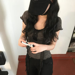 半袖Tシャツ 【タイ付き】レース半袖Tシャツ BLACK
