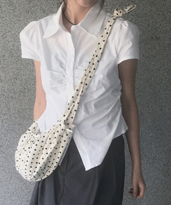 シャーリングセミクロップブラウス(5color) WHITE