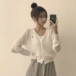 カーディガン ペンダントシースルーリネンカーディガン(6color) IVORY
