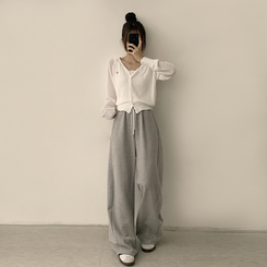 カーディガン ペンダントシースルーリネンカーディガン(6color) IVORY