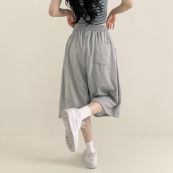 ショートパンツ ハイウエストピンタックトレーニンバミューダパンツ GREY