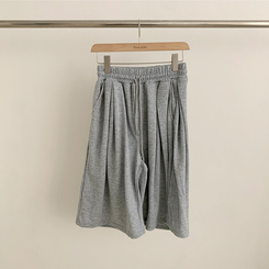 ショートパンツ ハイウエストピンタックトレーニンバミューダパンツ