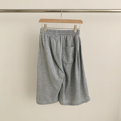 ショートパンツ ハイウエストピンタックトレーニンバミューダパンツ