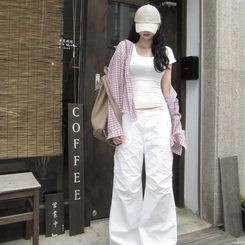 半袖Tシャツ スリムV/Uネック半袖Tシャツ WHITE