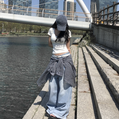 半袖Tシャツ スリムV/Uネック半袖Tシャツ WHITE