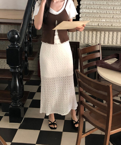 トップレースロングスカート IVORY