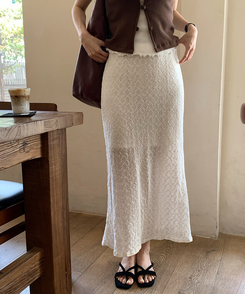 トップレースロングスカート IVORY